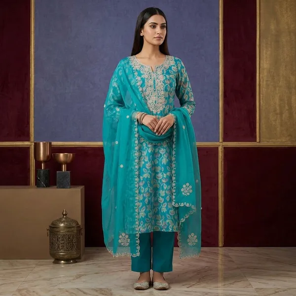Turquoise_Blue_Threadwork_Tissue_Unstitched_Salwar_Suit