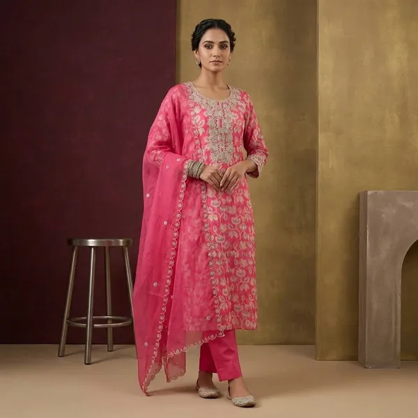 Pink_Threadwork_Tissue_Unstitched_Salwar_Suit