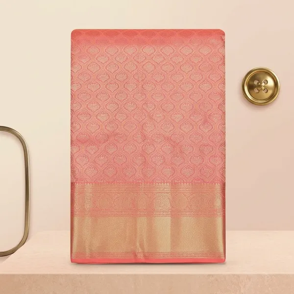 Peach_Zariwork_Pure_Silk_Saree