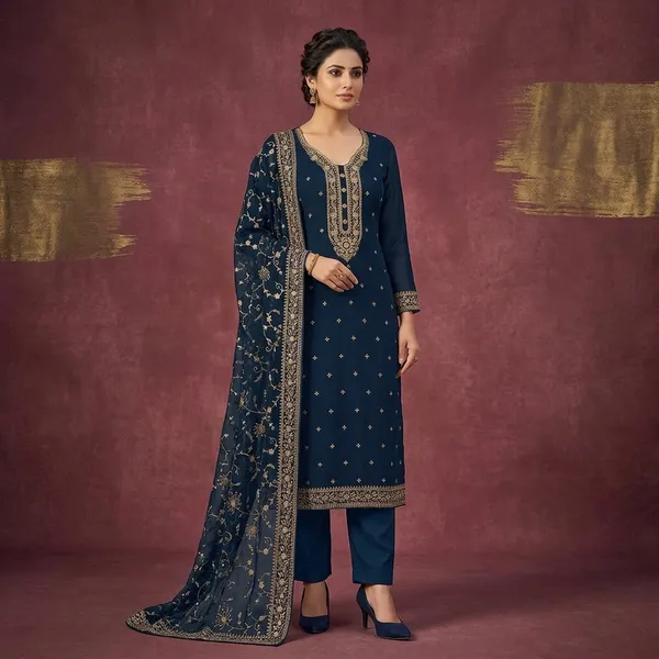 Navy_Blue_Threadwork_Georgette_Unstitched_Salwar_Suit