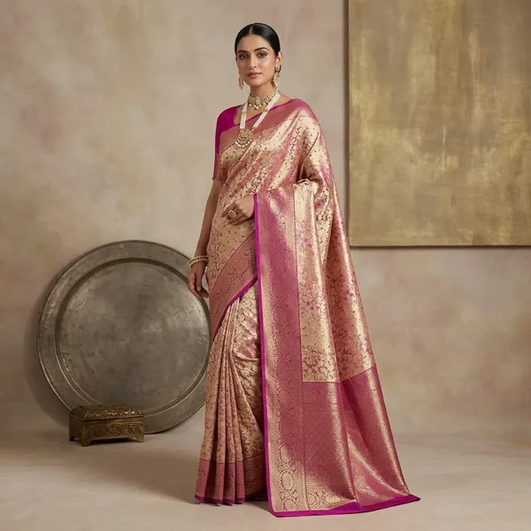 Magenta_Pink_Zariwork_Gold_Silk_Silk_Saree