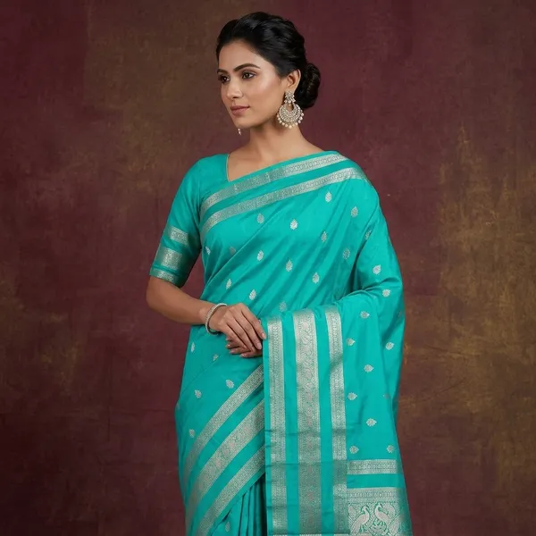 Sky_Blue_Zariwork_Gold_Pure_Silk_Silk_Saree
