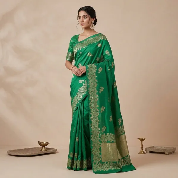 Rama_Green_Zariwork_Gold_Pure_Silk_Silk_Saree