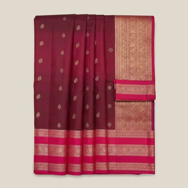 Brown_Zariwork_Gold_Pure_Silk_Silk_Saree