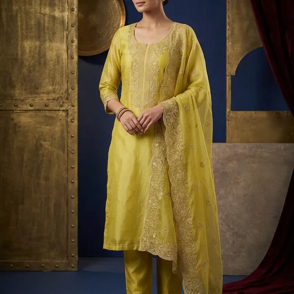 Mehendi_Threadwork_Tissue_Unstitched_Salwar_Suit
