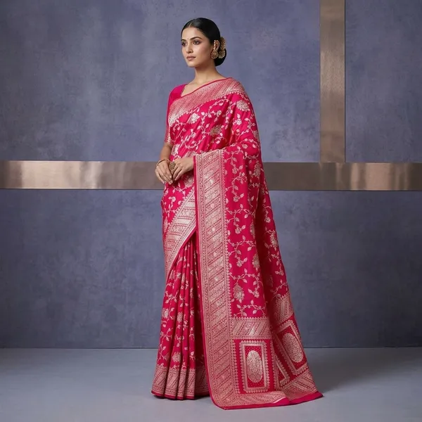 Rani_Pink_Zariwork_Gold_Silk_Silk_Saree