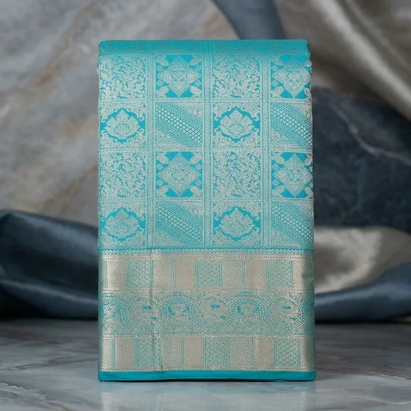 Peacock_Blue_Zariwork_Gold_Silk_Silk_Saree