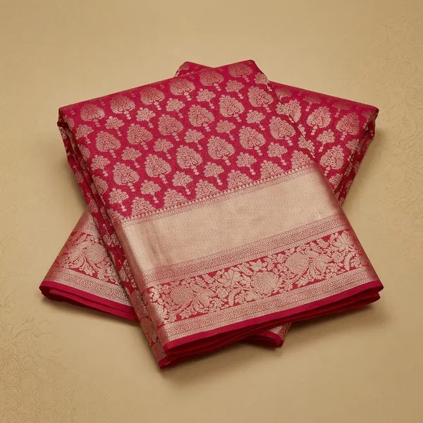 Rani_Pink_Zariwork_Gold_Pure_Silk_Silk_Saree