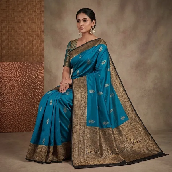 Blue_Zariwork_Gold_Silk_Silk_Saree
