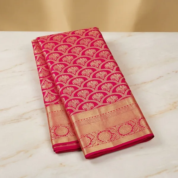Rani_Pink_Zariwork_Gold_Pure_Silk_Silk_Saree
