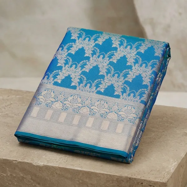 Peacock_Blue_Zariwork_Gold_Pure_Silk_Silk_Saree