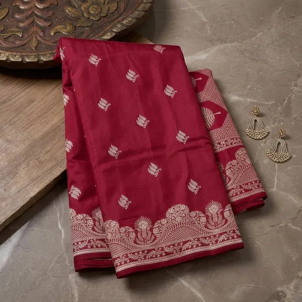 Wine_Zariwork_Gold_Silk_Silk_Saree