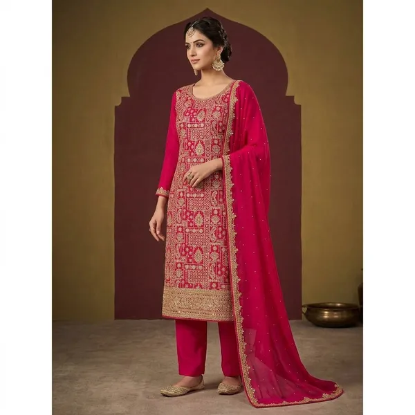Rani_Pink_Zariwork_Gold_Georgette_Unstitched_Salwar_Suit