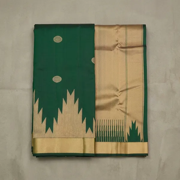 Bottle_Green_Zariwork_Gold_Silk_Silk_Saree