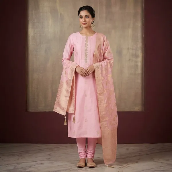 Baby_Pink_Zariwork_Gold_Chanderi_Unstitched_Salwar_Suit