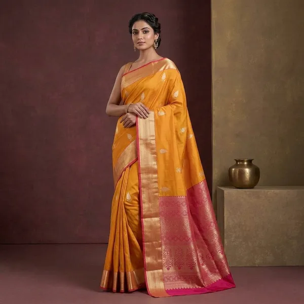 Mustard_Zariwork_Gold_Pure_Silk_Silk_Saree