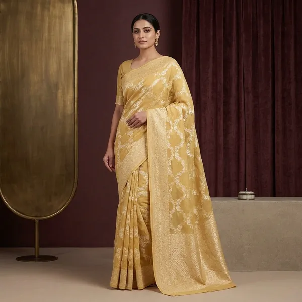 Gold_Zariwork_Silver_Silk_Silk_Saree