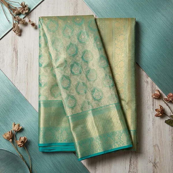 Rama_Green_Zariwork_Gold_Silk_Silk_Saree