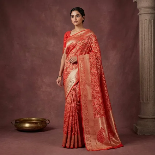 Orange_Zariwork_Gold_Silk_Silk_Saree
