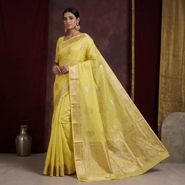 Lemon_Yellow_Zariwork_Silk_Silk_Saree
