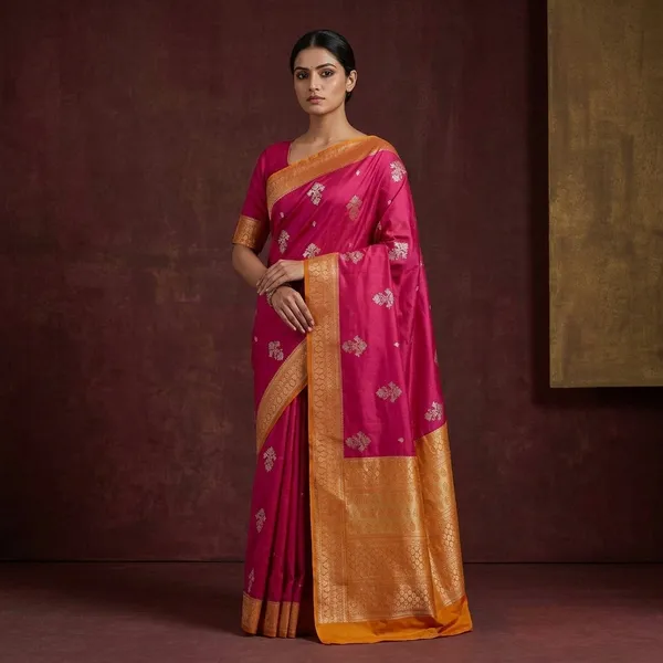 Magenta_Pink_Zariwork_Gold_Silk_Silk_Saree