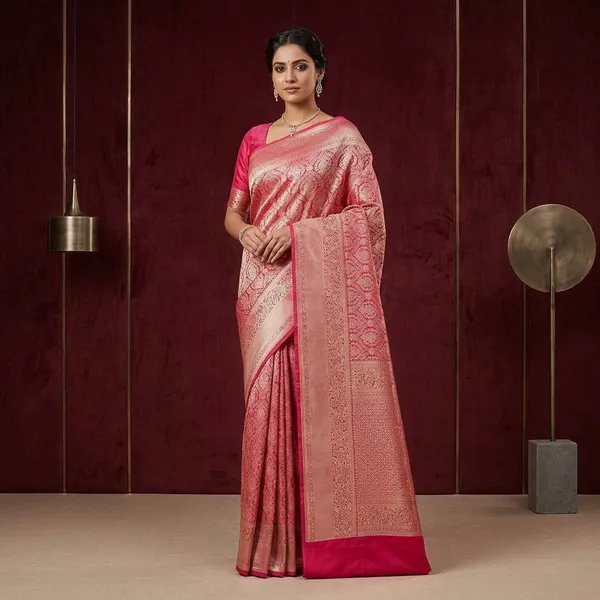 Rani_Pink_Zariwork_Gold_Silk_Silk_Saree