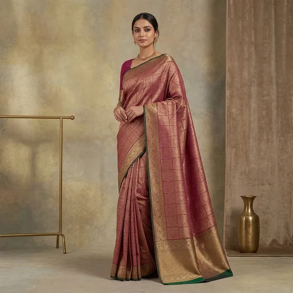 Wine_Kanjivaram_Pure_Silk_Saree