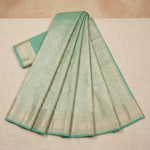 Sea_Green_Zariwork_Silver_Silk_Silk_Saree