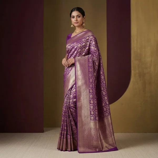 Purple_Zariwork_Silver_Silk_Silk_Saree