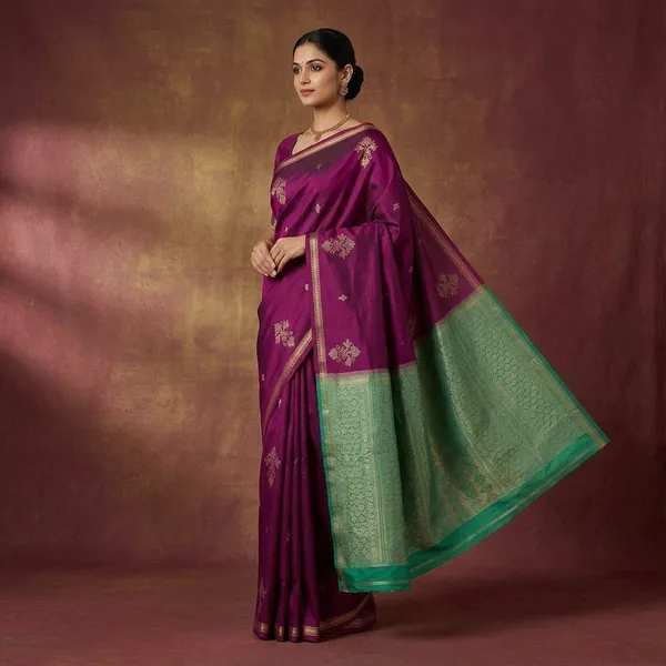 Wine_Zariwork_Gold_Silk_Silk_Saree