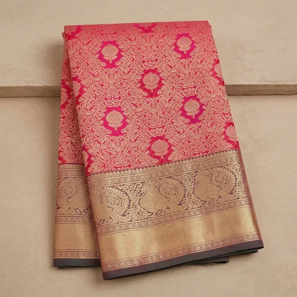 Rani_Pink_Kanjivaram_Pure_Silk_Saree