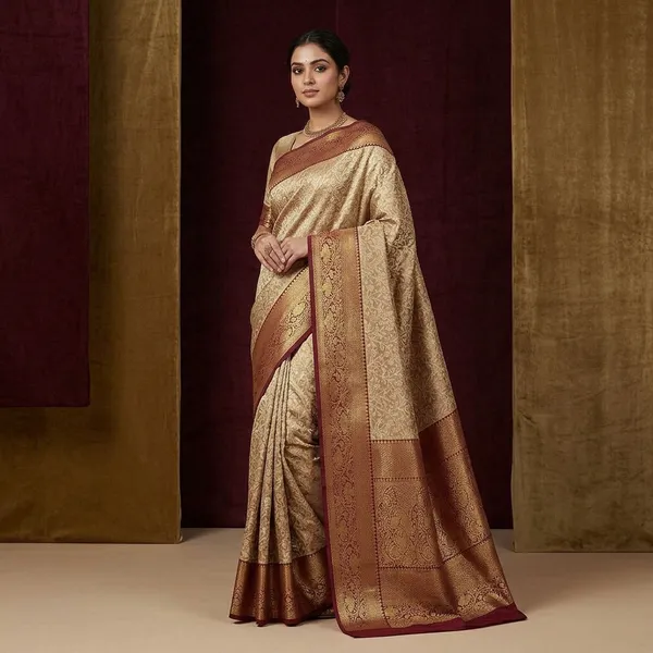 Maroon_Dharmavaram_Pure_Silk_Saree