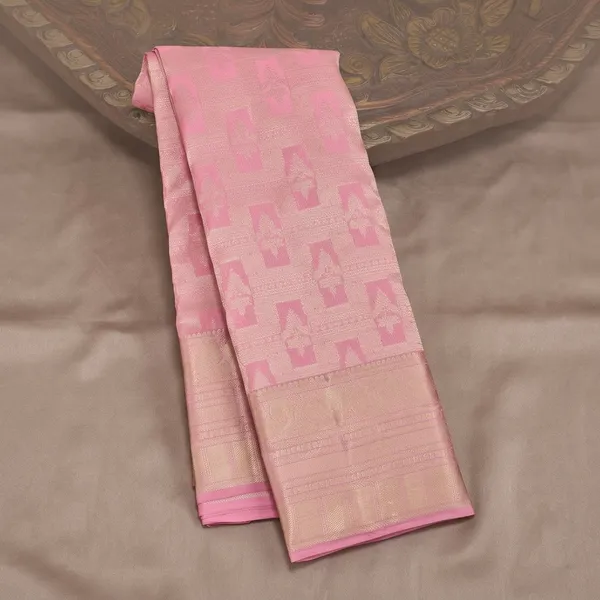 Pink_Silk_Checks_Saree_With_Matching_Blouse_Piece