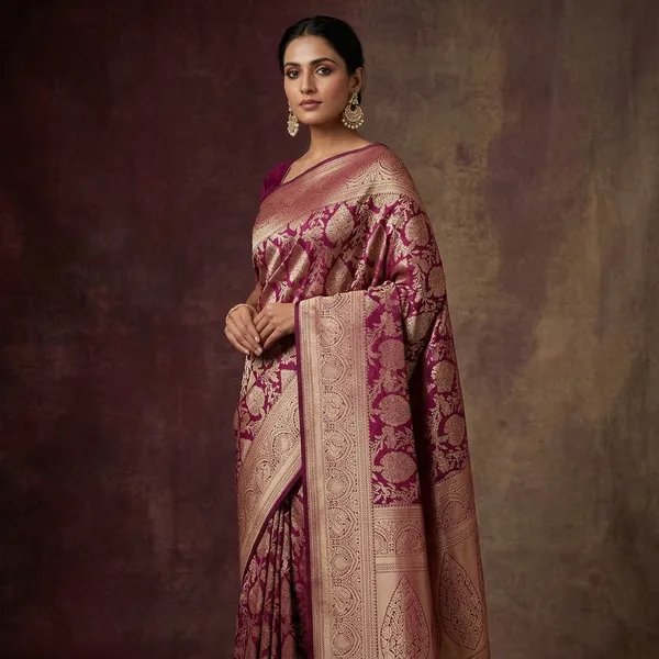 Wine_Zariwork_Silver_Silk_Silk_Saree