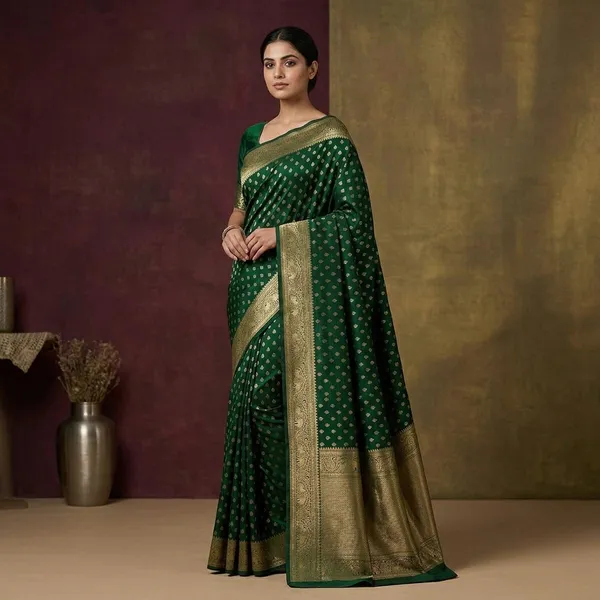 Bottle_Green_Kanjivaram_Pure_Silk_Saree