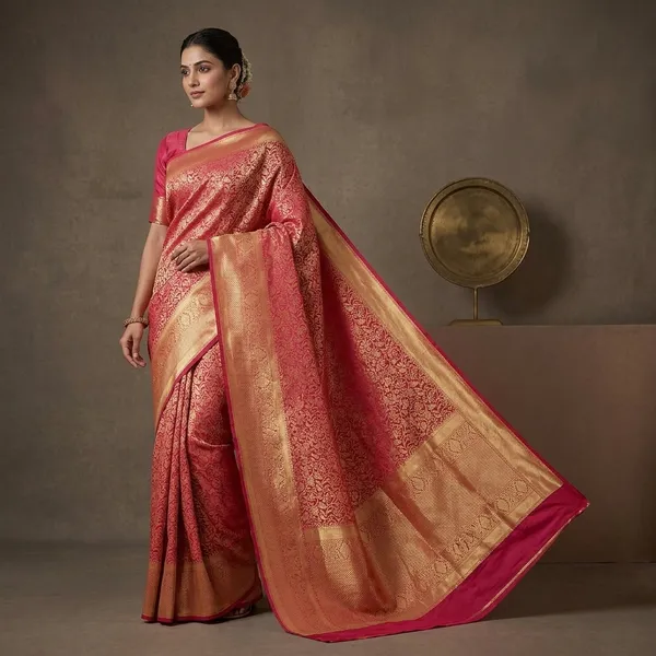 Rani_Pink_Dharmavaram_Pure_Silk_Saree