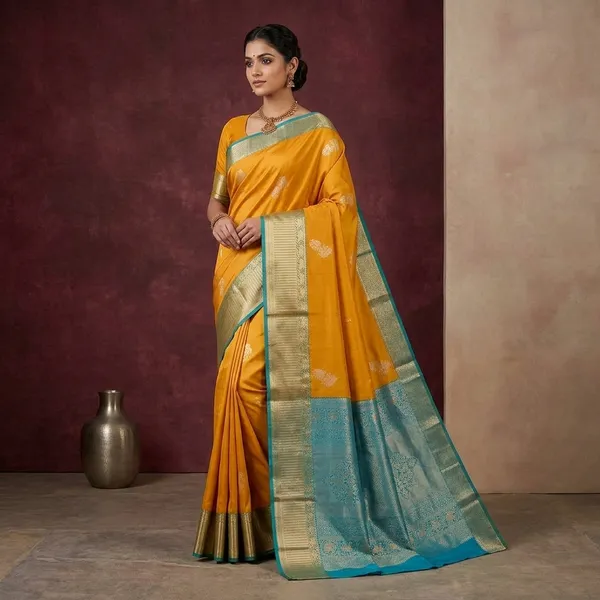 Mustard_Zariwork_Gold_Silk_Saree