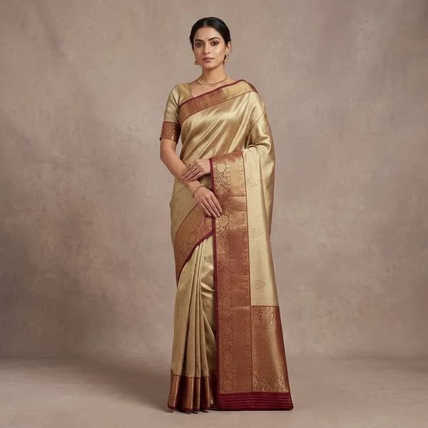Maroon_Dharmavaram_Pure_Silk_Saree