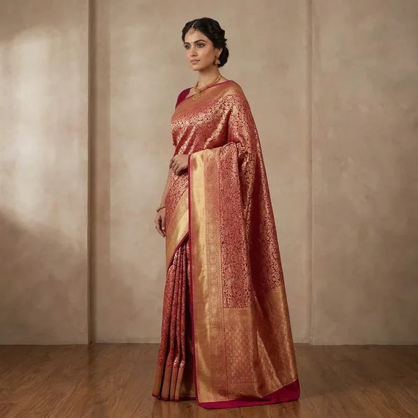 Wine_Zariwork_Gold_Silk_Silk_Saree