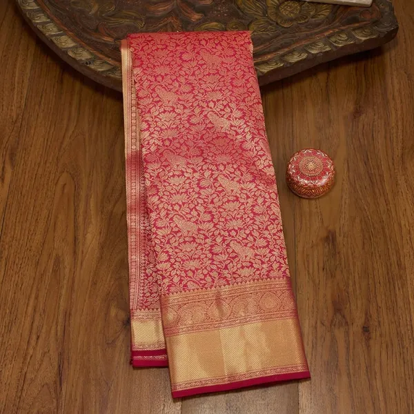 Wine_Zariwork_Gold_Silk_Silk_Saree