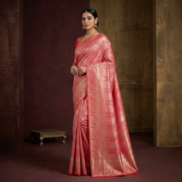 Orange_Zariwork_Gold_Pure_Silk_Saree