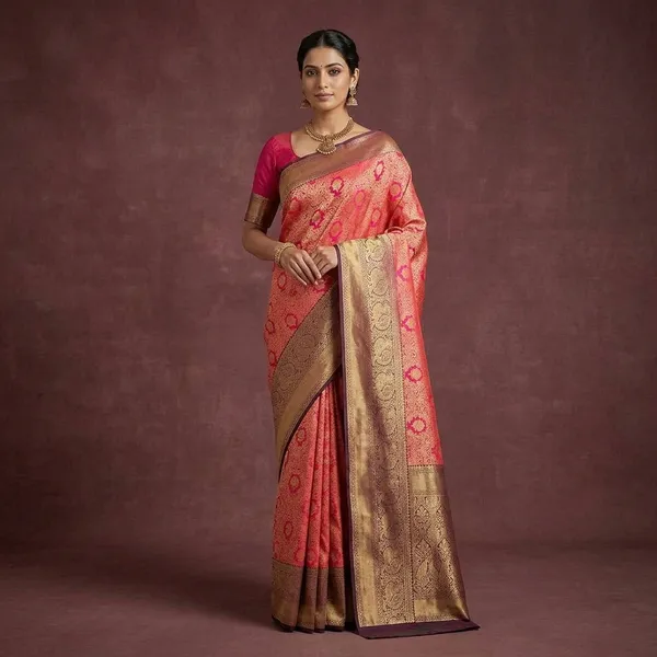 Orange_Kanjivaram_Pure_Silk_Saree