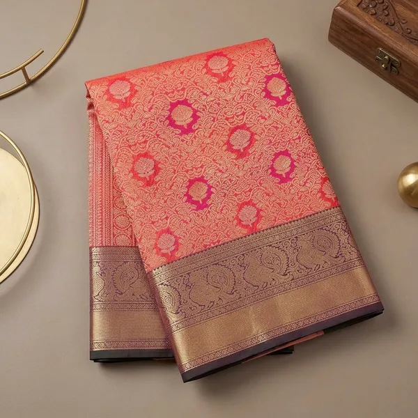 Orange_Kanjivaram_Pure_Silk_Saree