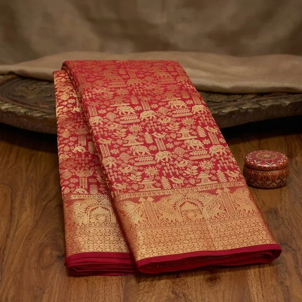 Dark_Maroon_Zariwork_Gold_Silk_Silk_Saree