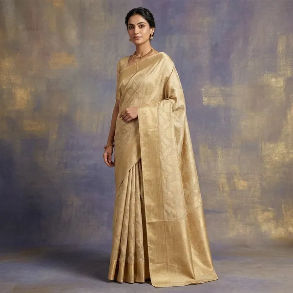 Beige_Zariwork_Gold_Silk_Silk_Saree