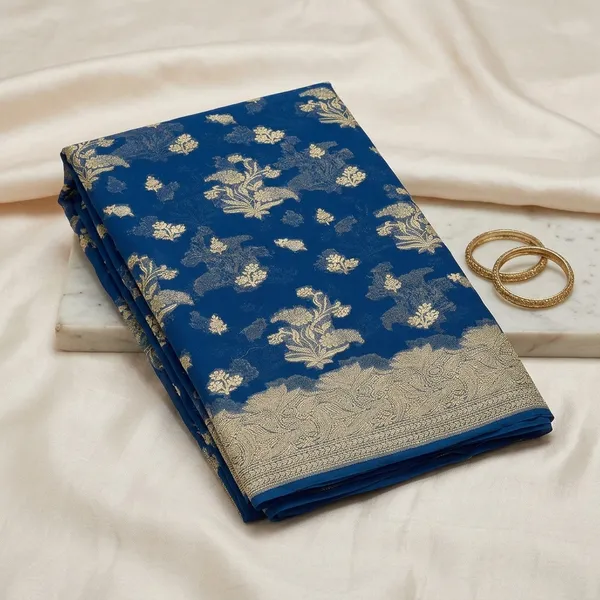 Royal_Blue_Zariwork_Georgette_Silk_Saree