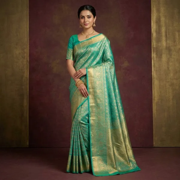 Sea_Green_Zariwork_Gold_Silk_Silk_Saree