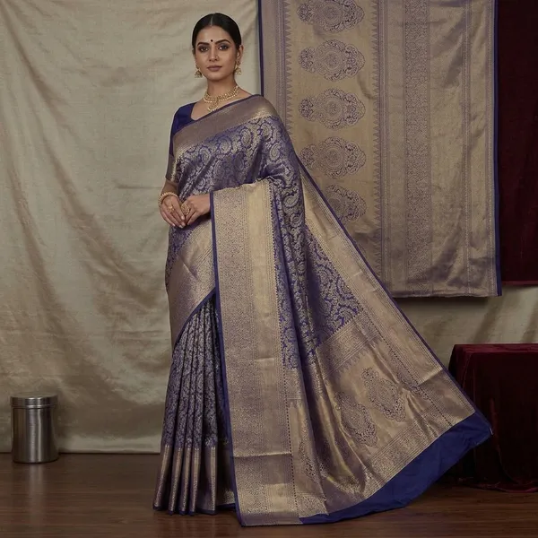 Royal_Blue_Zariwork_Gold_Silk_Silk_Saree