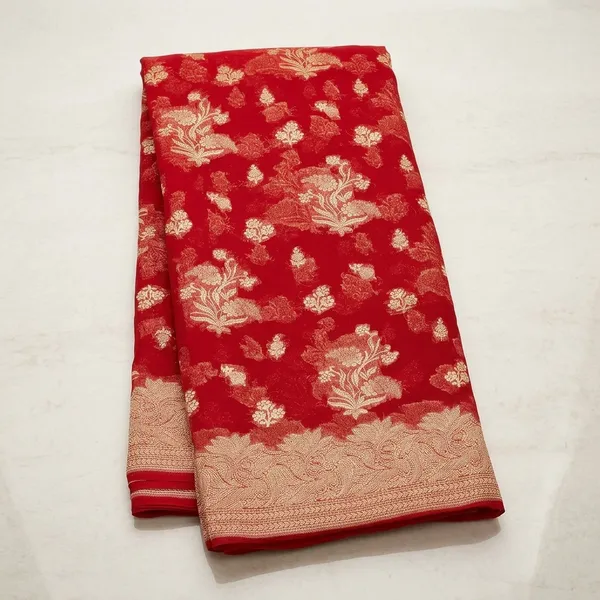 Red_Zariwork_Georgette_Silk_Saree