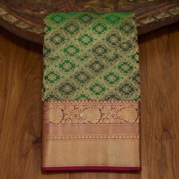 Bottle_Green_Zariwork_Gold_Silk_Silk_Saree